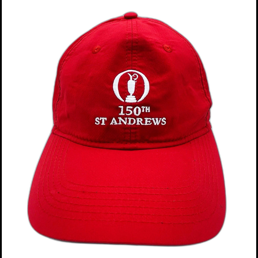 150th Open Championship Hat Red St Andrews Trophy Logo Golf
